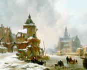 巴斯勒莫斯 约翰内斯 范 霍夫 : Winters stadsgezicht